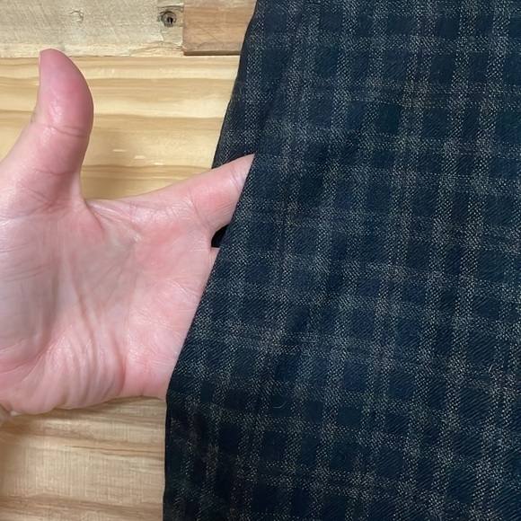 Reiss size 32x30 Black and Brown Plaid 100% Wool Dress Pants with Pockets - Picture 4 of 12